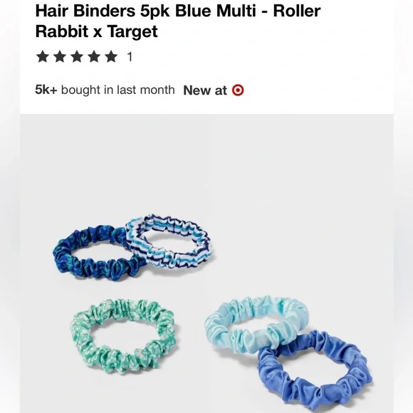 Roller Rabbit x Target NWT Hair Binders 5pk Blue Multi - Picture 5 of 8